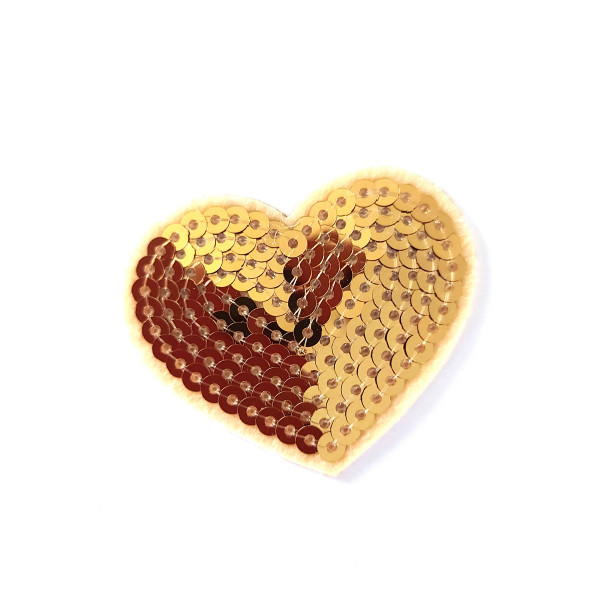 Paillettes Gold Heart Patch